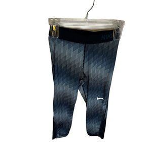 NIKE PRO Blue Gray‎ Cropped Active Performance Leggings 865948-464 Womens sz S